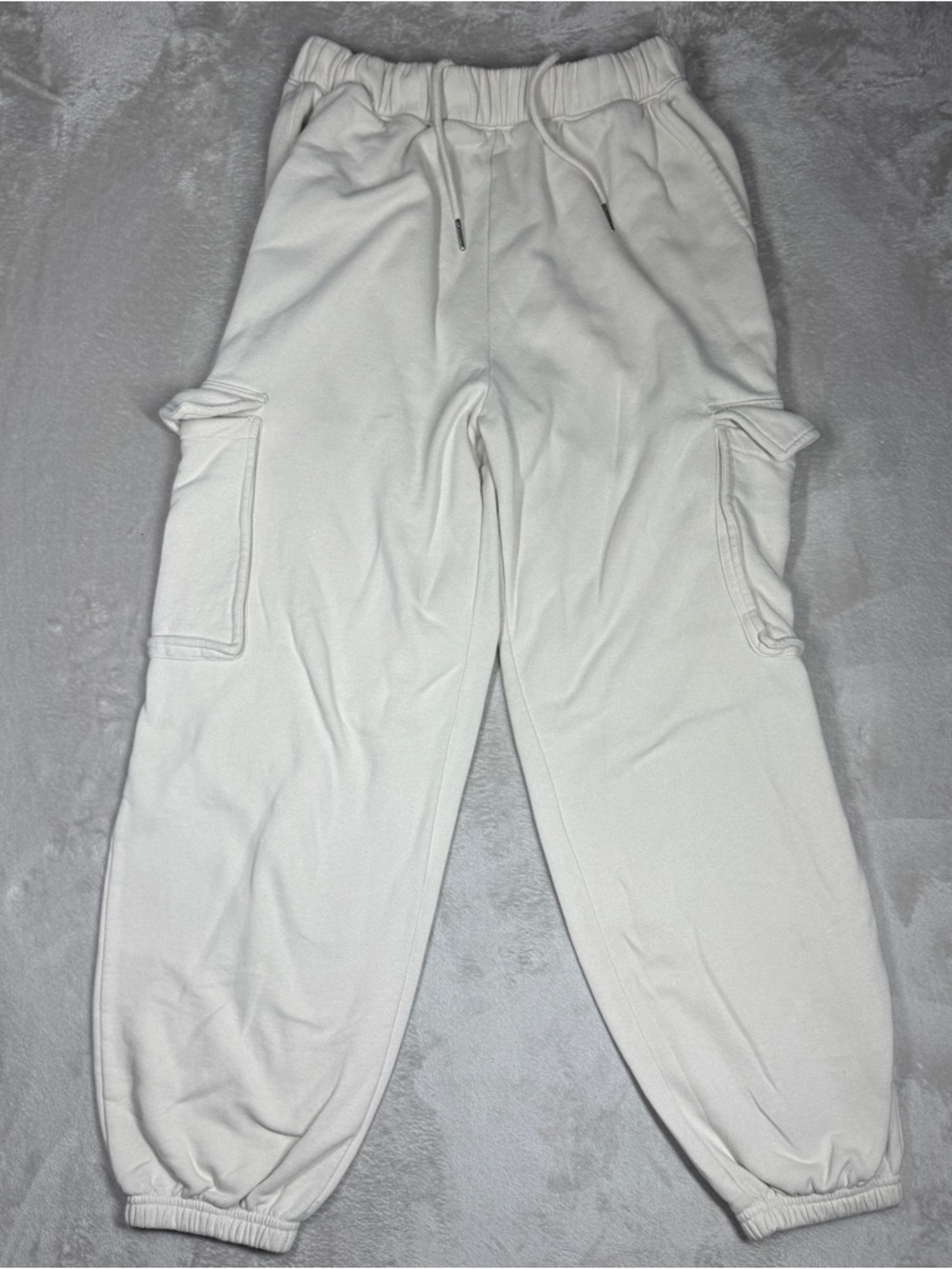 Abercrombie & Fitch Cream Soft A&F Cargo Drawstring Jogger Pants Size Medium